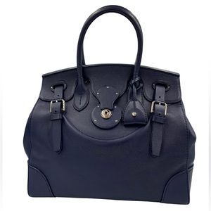Ralph Lauren Soft Ricky Nappa Leather Bag Navy